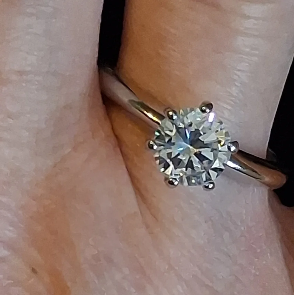 Sterling Silver CZ Solitaire Ring Size 11